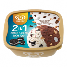 Selecta Ice Cream 2 In 1 Cookies And Cream And Rocky Road 1.5L