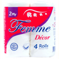 Femme Decor 2 Ply Bathroom Tissue 4 Rolls 300s