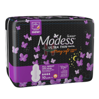Modess All Night Ultra Thin Sanitary Pads With Wings 10s
