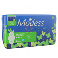 Modess Dry Max Maxi Regular Sanitary Napkin With Wings 8s